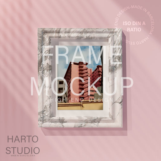Frame mockup - Pink Marble
