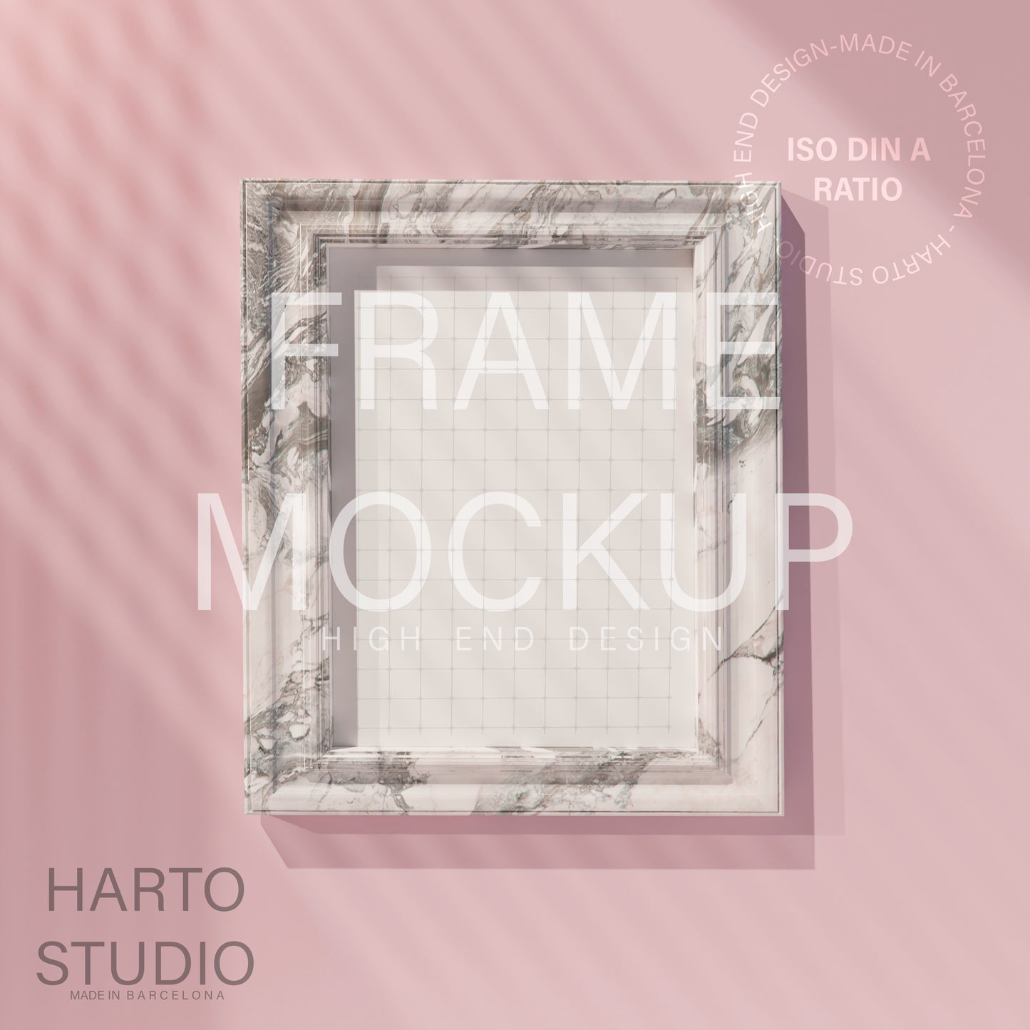 Frame mockup - Pink Marble